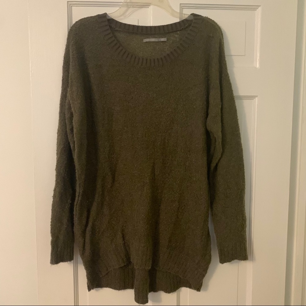 Olive green long thin soft sweater